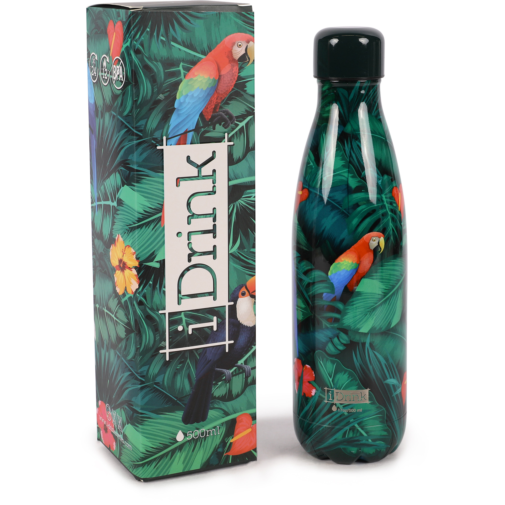 iDrink Jungle Parrot Water Bottle 500ml —