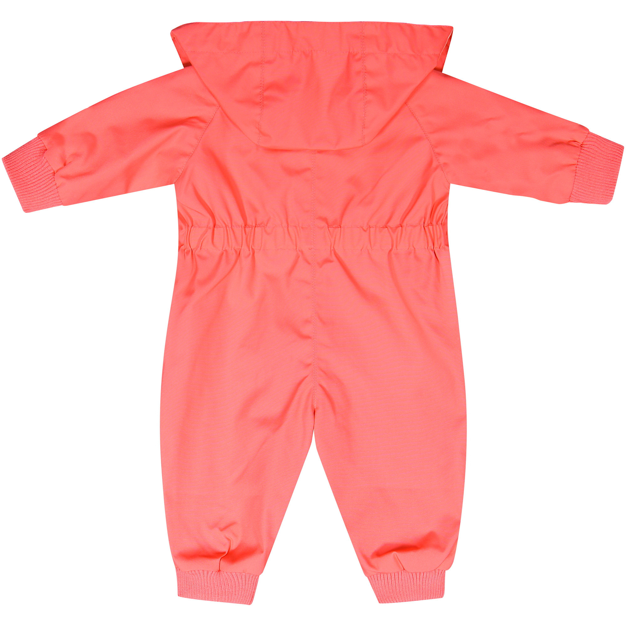 Mini Rodini Baby Hooded Onesie in Pink
