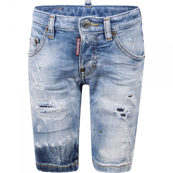 Stonewashed Bermuda Shorts in Denim Blue