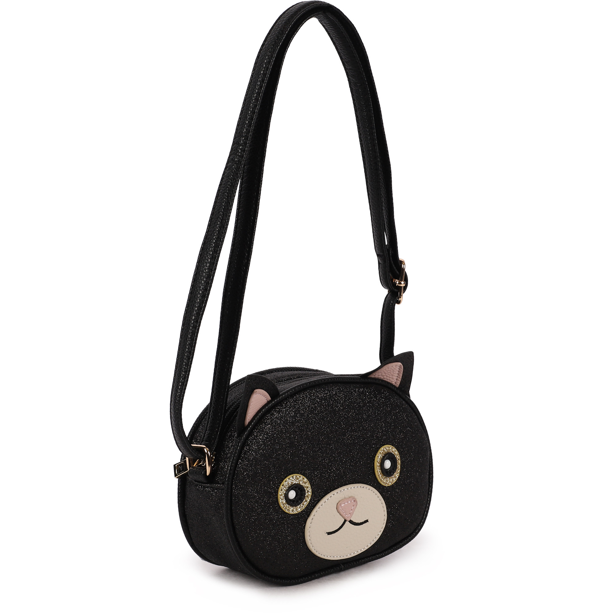 Molo Glittery Cat Shoulder Bag in Black —