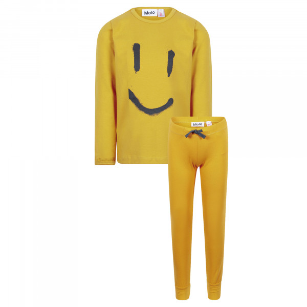 Molo Smiley Face Pajamas in Summer Night Grey —