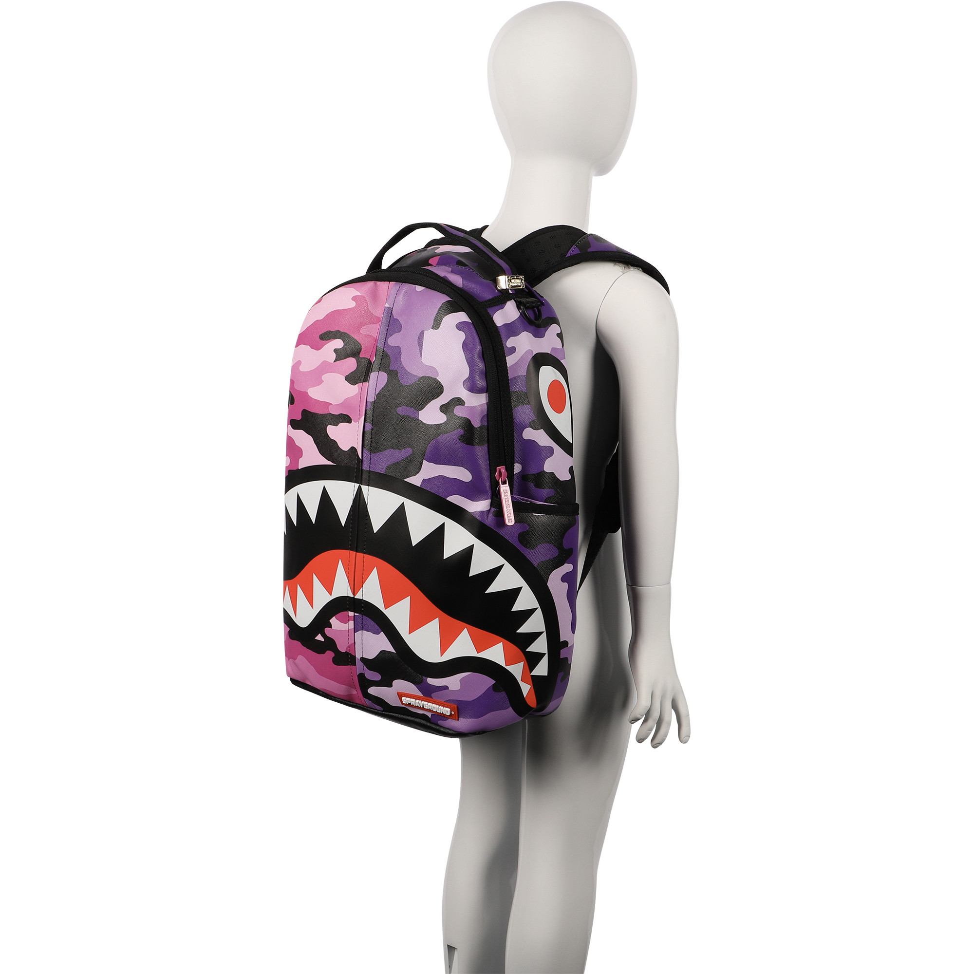 Sprayground Split Camo Backpack in Pink and Purple