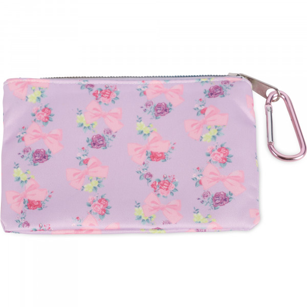 Love Floral Face Mask and Clip-On Pouch in Purple