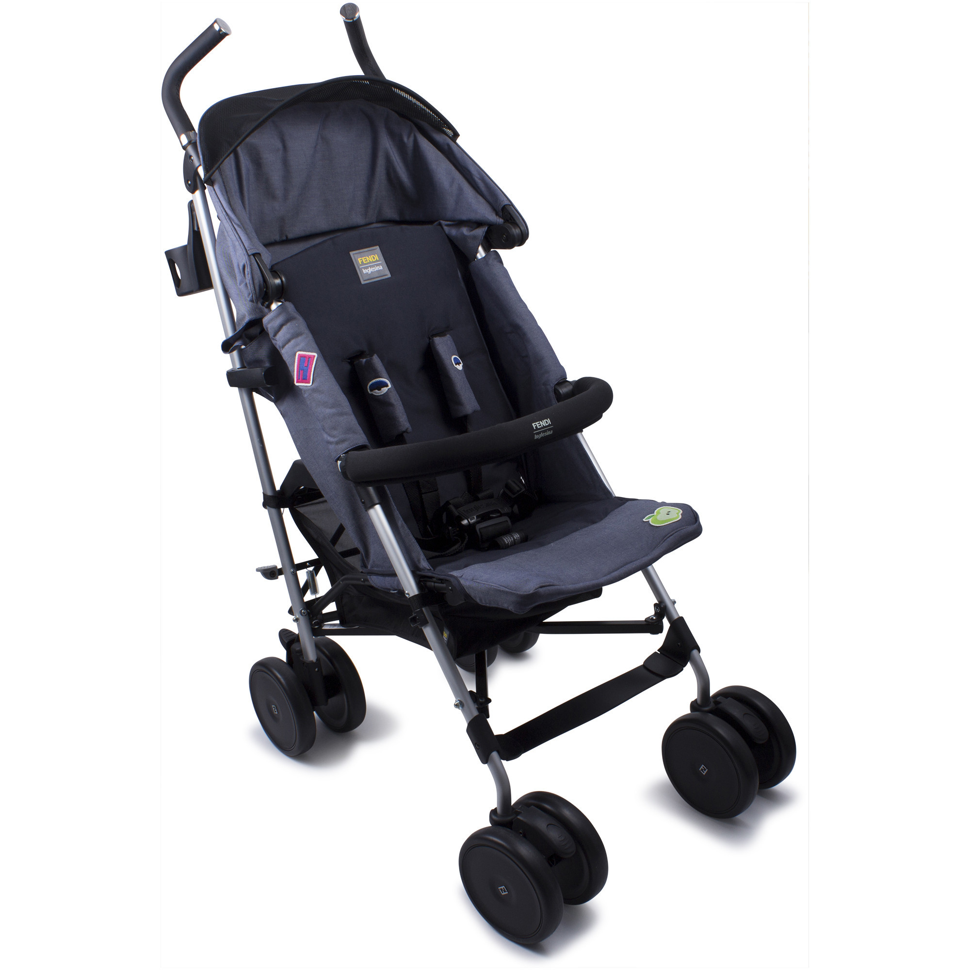 Fendi Logo Folding Pram with Embroidered Patches —