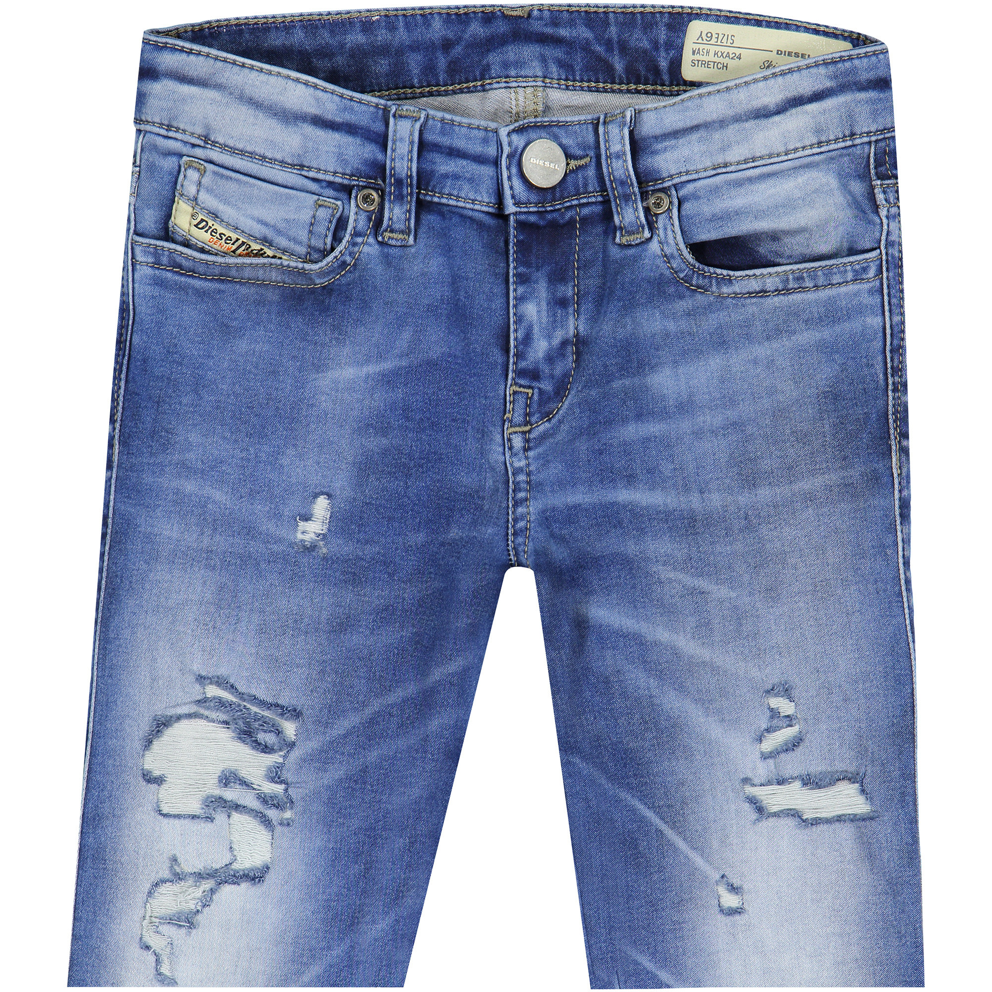 Diesel Girls Ripped Light Blue Denim Jeans —
