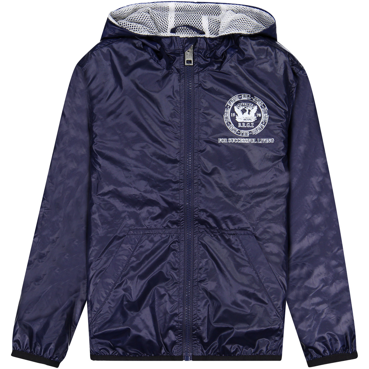 Diesel Boys Logo Windbreaker Lightweight Jacket in Blue
