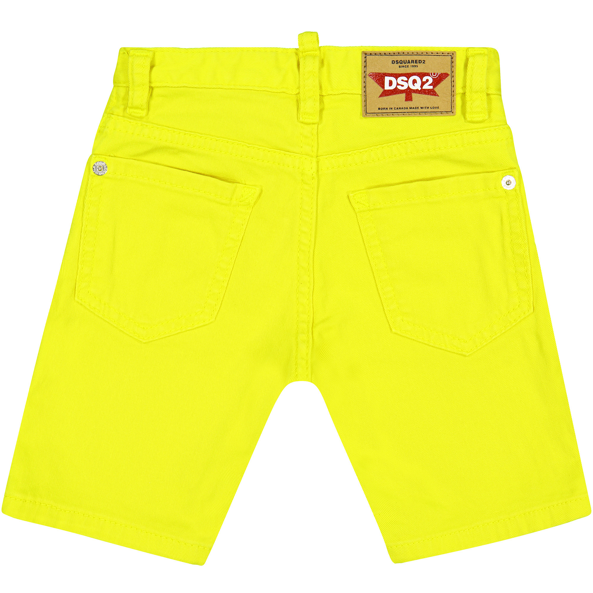 Dsquared Boys Yellow Shorts with Red Logo —