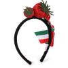 Strawberries Italian Bow Hairband in Black