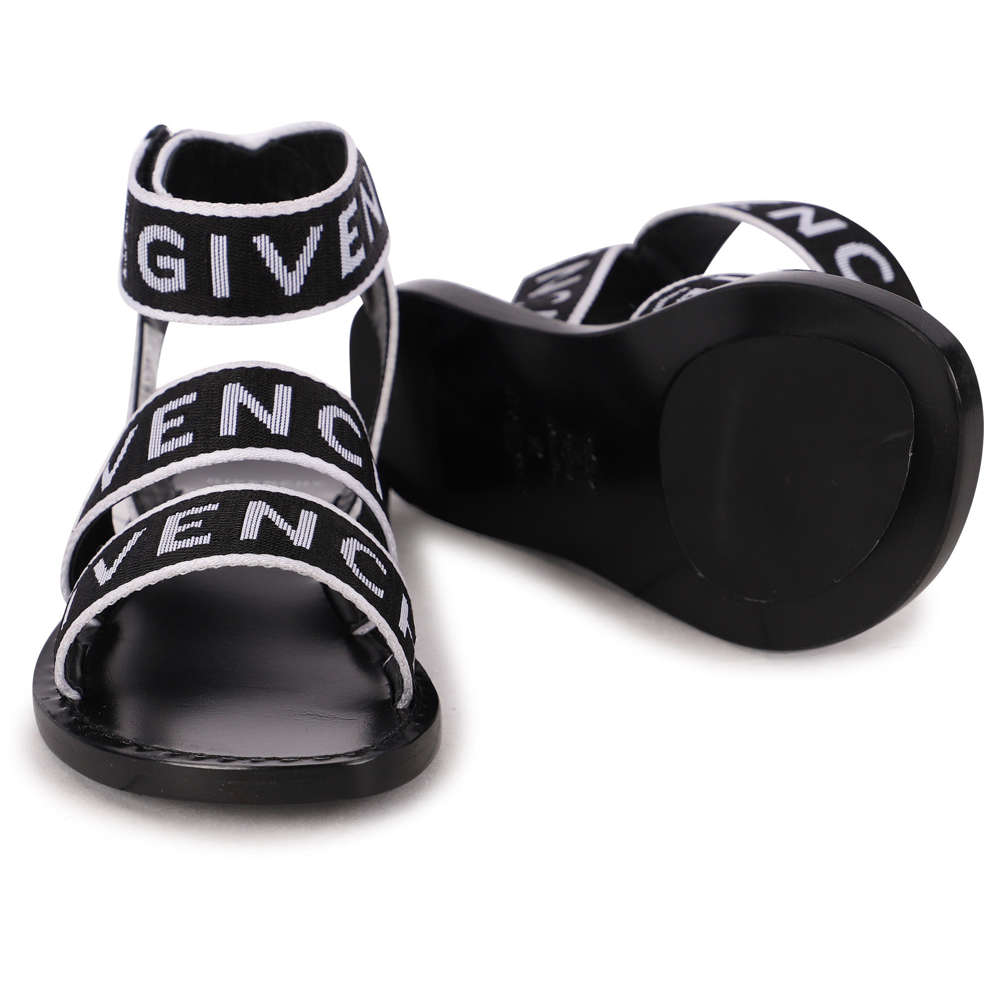 Givenchy Logo Sandals in Black — BAMBINIFASHION.COM