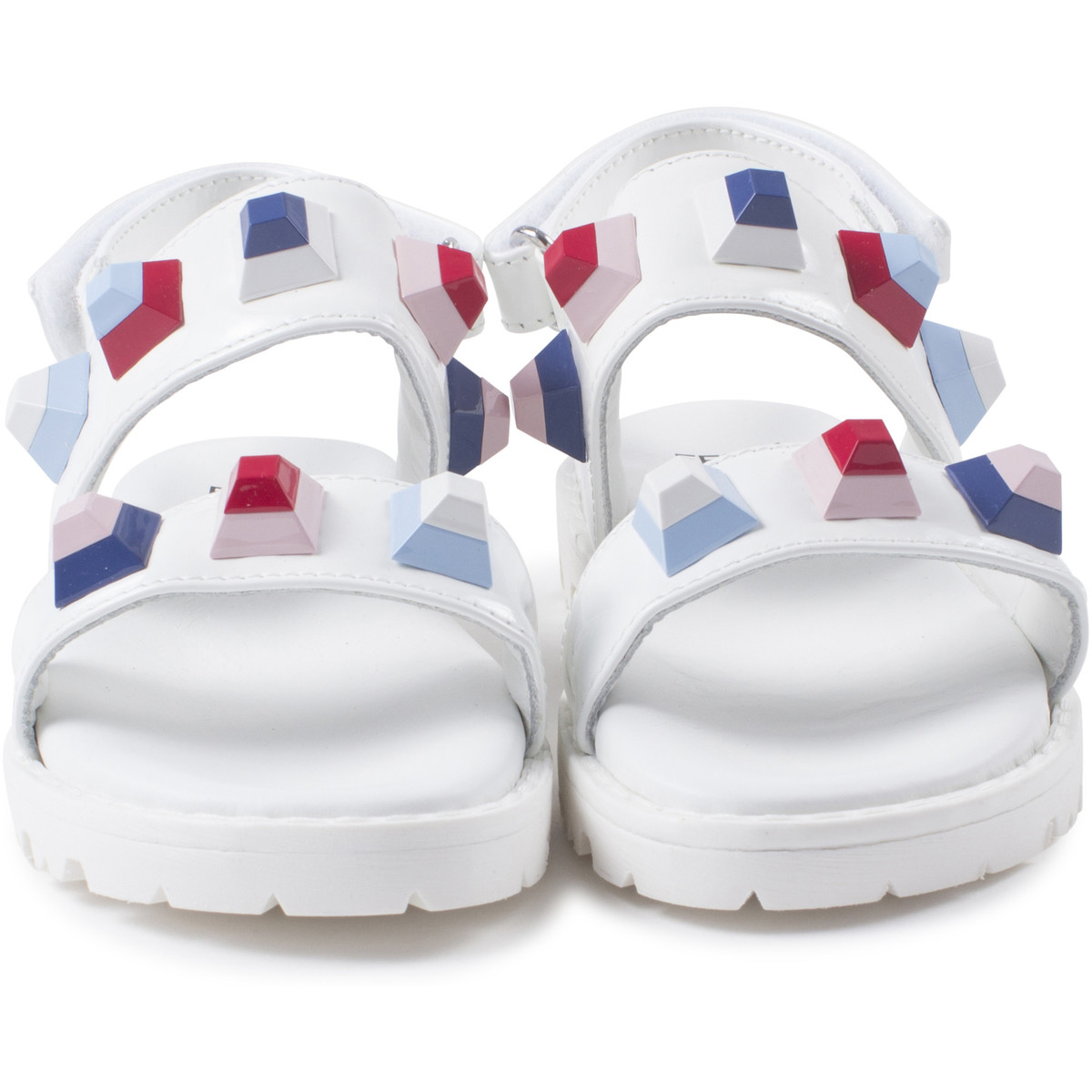 Fendi Girls Sandals in White with Multicolor Studs â BAMBINIFASHION.COM