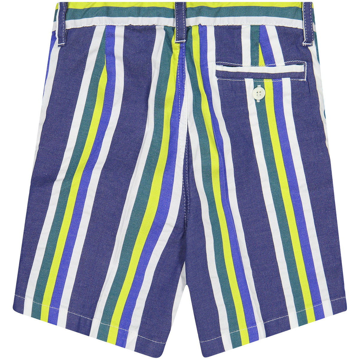 IL GUFO Boys Cotton Striped Shorts in Dark Blue —