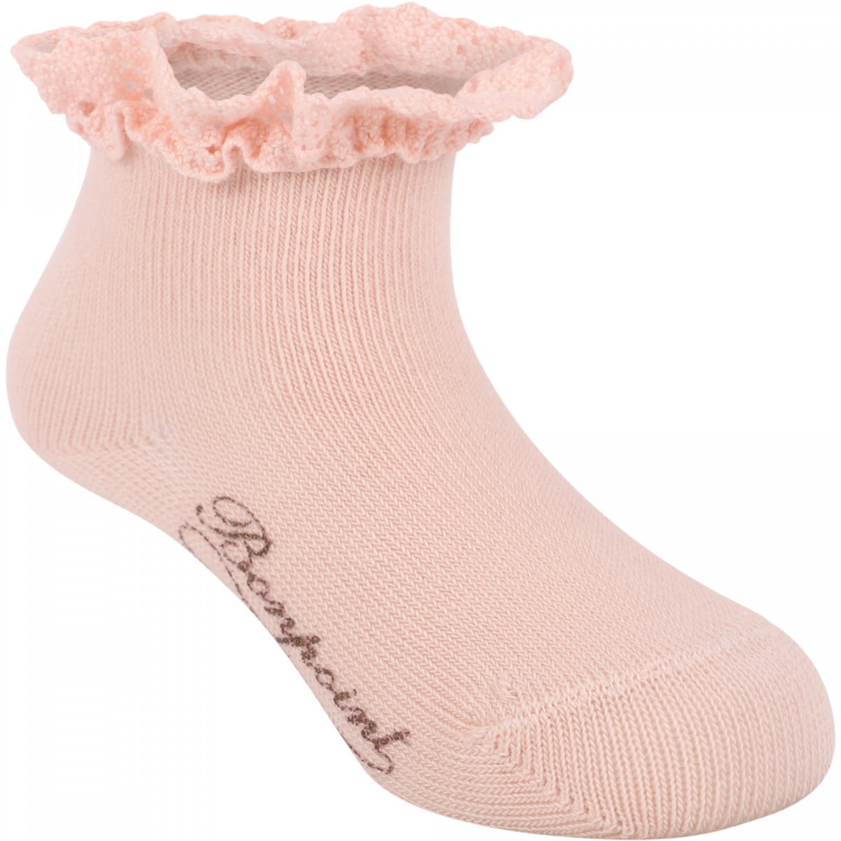 Bonpoint Ruffle Lace Socks in Pink