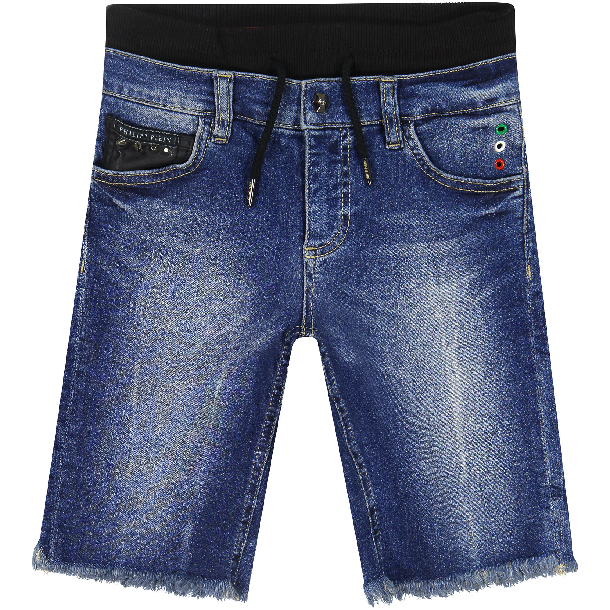 Philipp Plein Boys Denim Shorts with Drawstring Waist