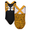 Cheetah Logo Swimsuit in Black and Ochre Yellow