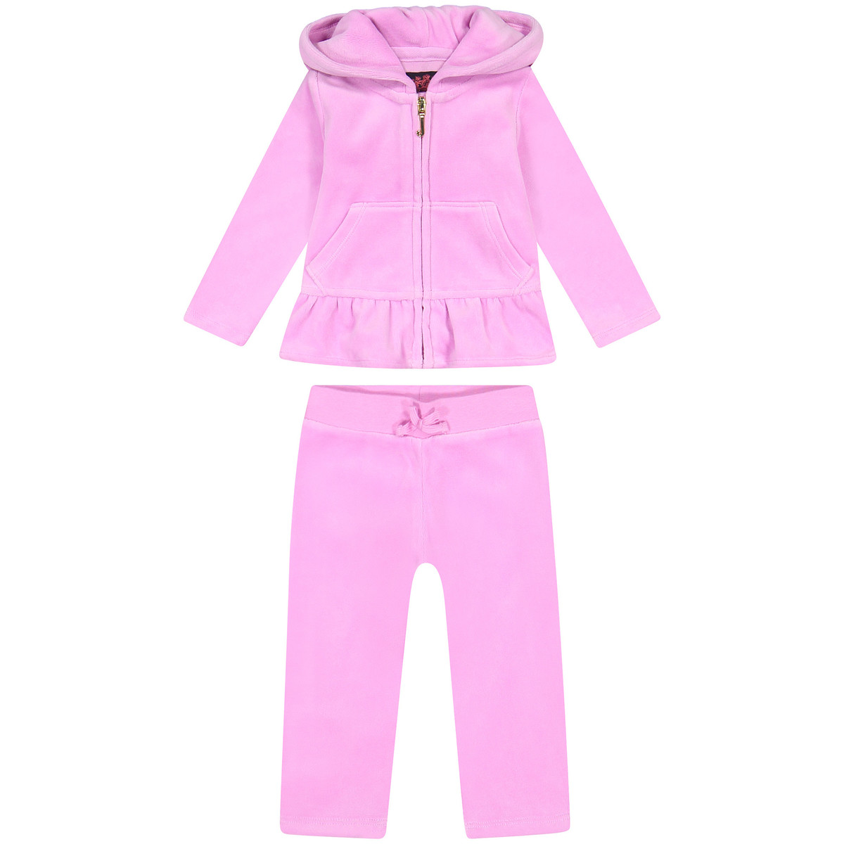 Juicy Couture Baby Velour Tracksuit in Pink with Ruffle Waist