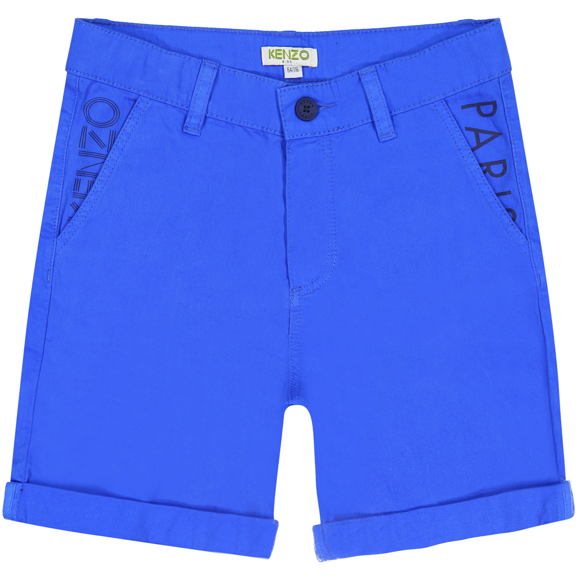 Kenzo Kids Boys Classic Rolled Cotton Shorts in Light Blue —