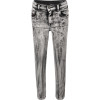 Stonewashed Effect Jeans in Black and White