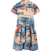 Beach Print Polo-Style Colorful Dress