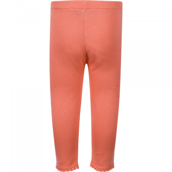 Knitted Eyelet Detailing Pants in Apricot