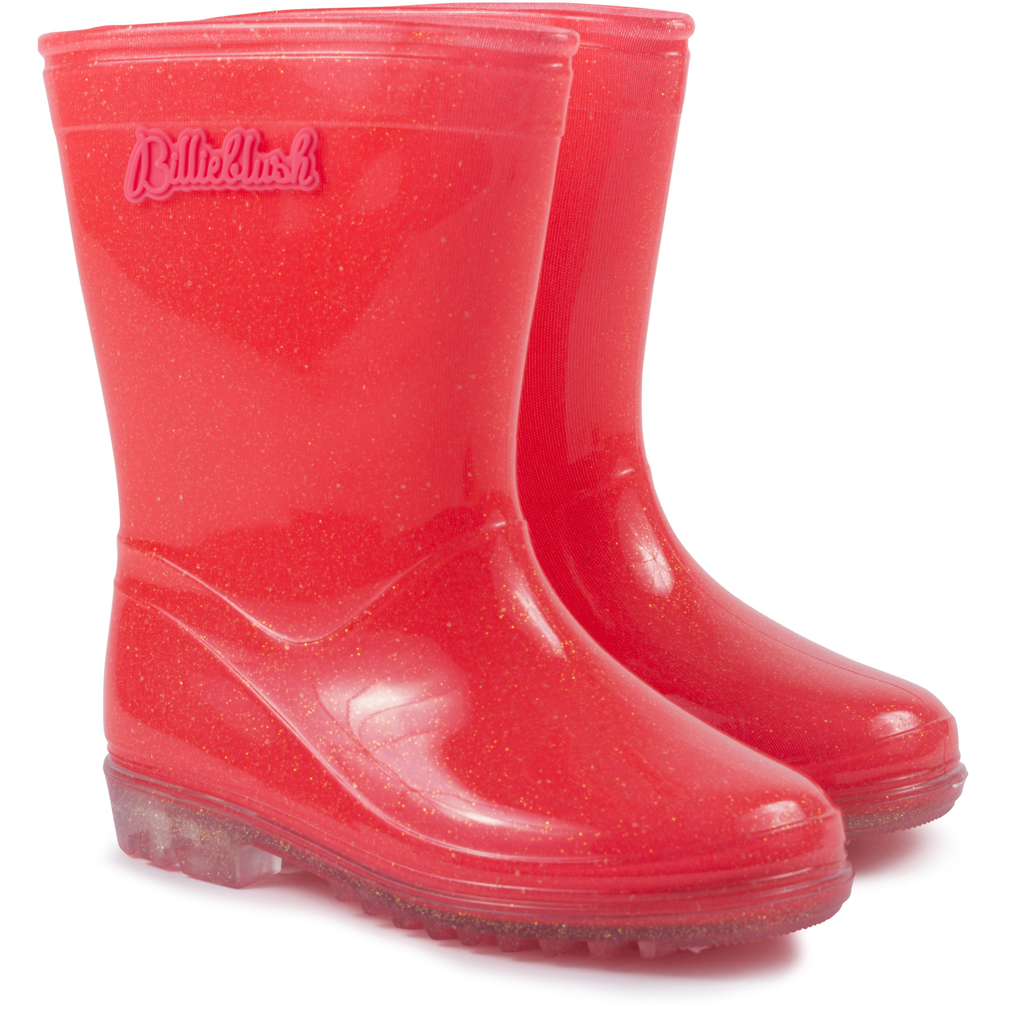 Billieblush Girl Rain Boots in Red with Sparkles —
