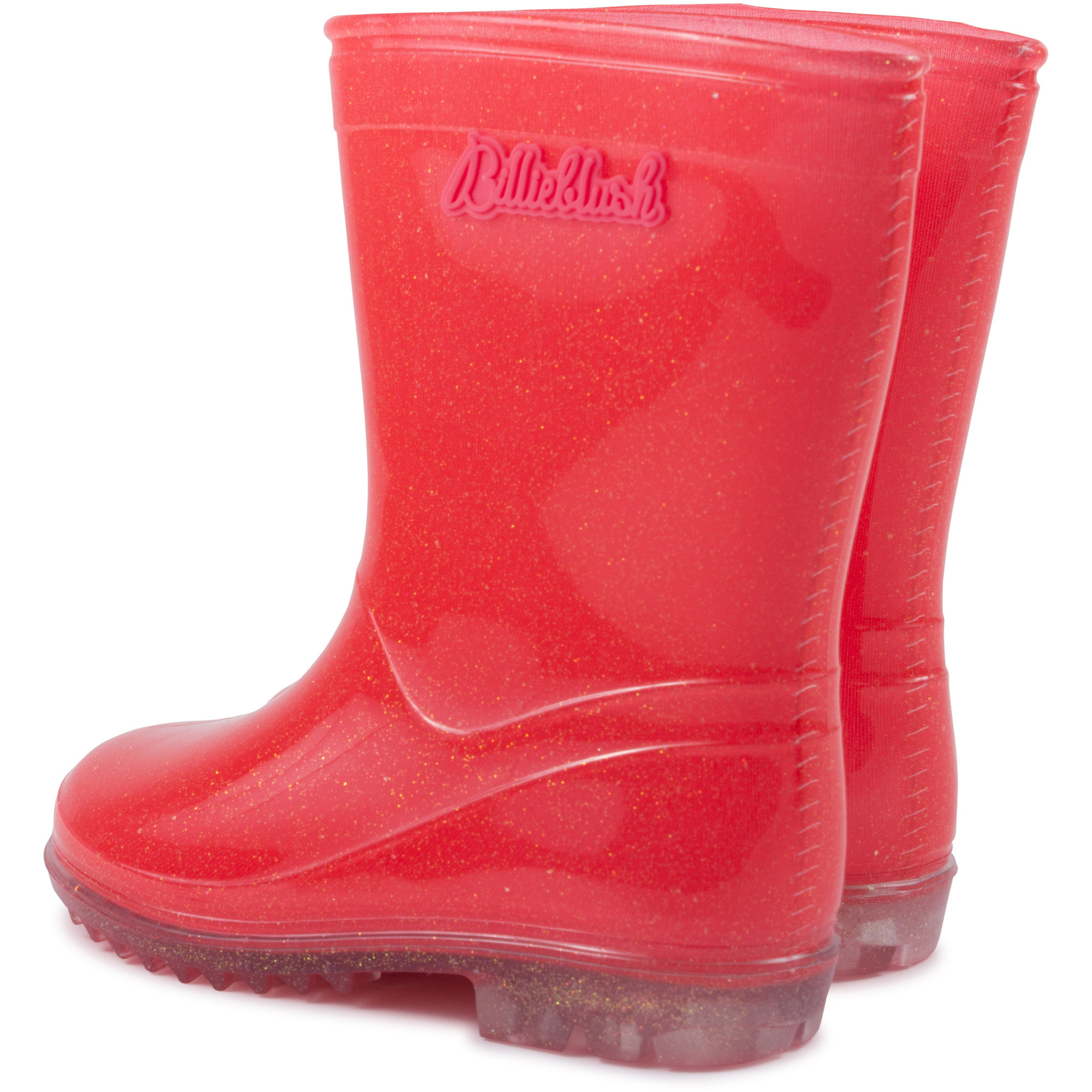 Billieblush Girl Rain Boots in Red with Sparkles —