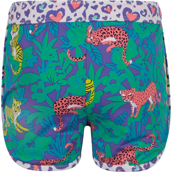 Tigers and Leopards Swimming Trunks in Purple and Green