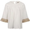 Ruffled Tassel Blouse in Off-White