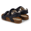 Velcro Straps Leather Sandals in Navy