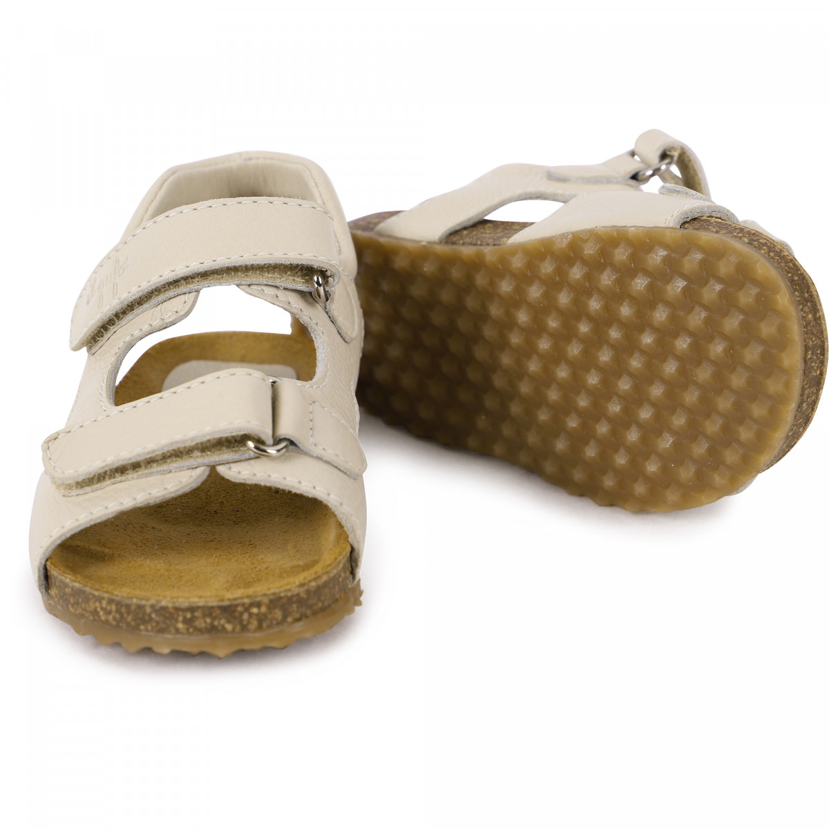 beige velcro sandals