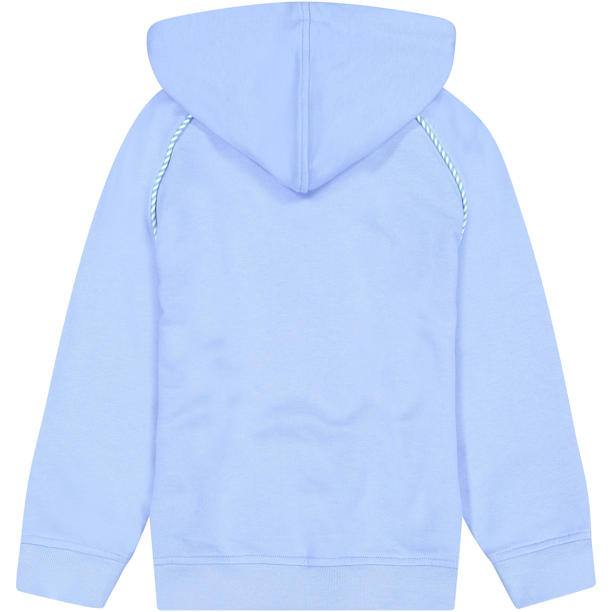 Il Gufo Boys Hoodie in Light Blue with Candy Stripe Trim