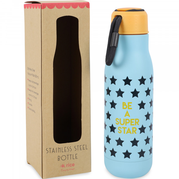 Stars Print Thermo Bottle in Blue