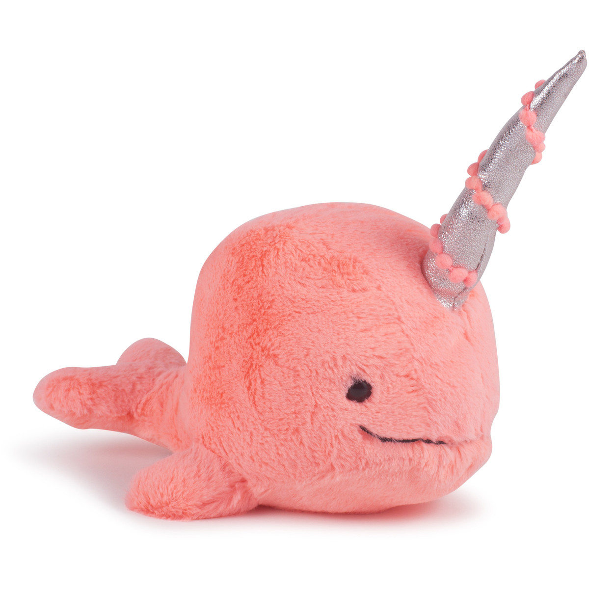 Jellycat Girls Unicorn Whale Plush Toy in Peach with Shiny Horn —