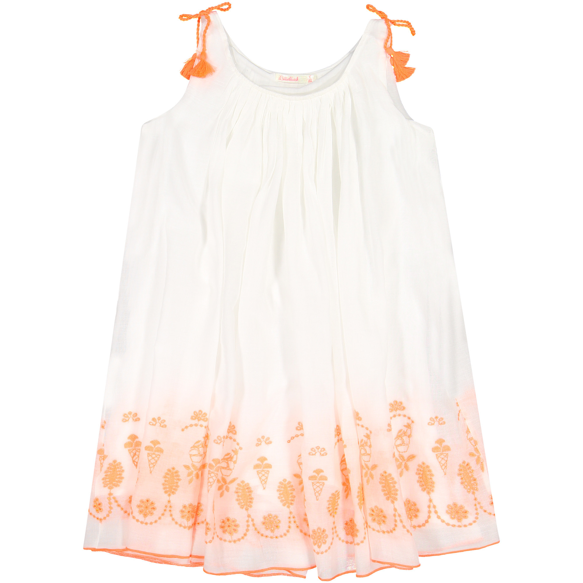 orange and white sundress