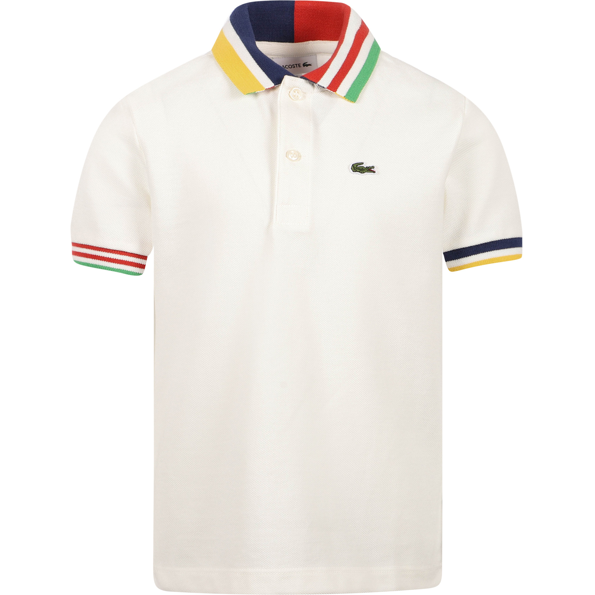 Lacoste Crocodile Logo Polo Shirt in White —
