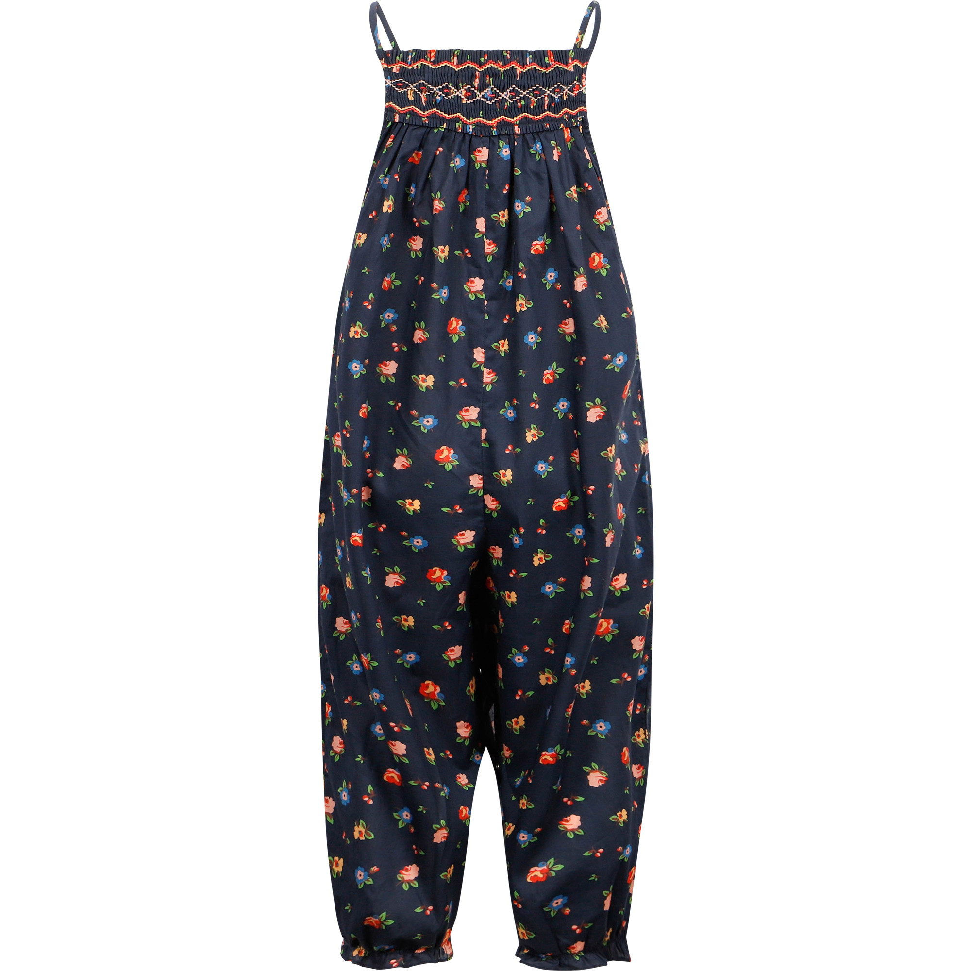 Bonpoint Floral Print Overalls in Navy Blue —