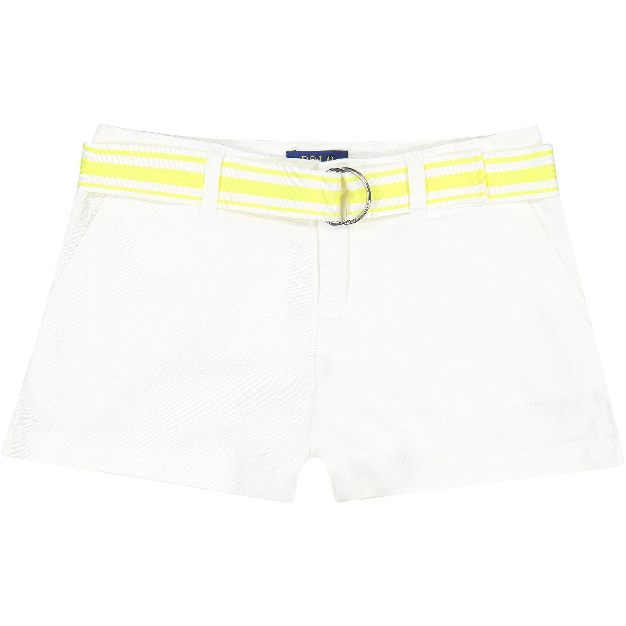 girls white chino shorts