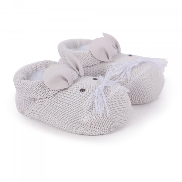 Mouse Logo Bootees in Grey