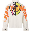 Smile Print Denim Jacket in White