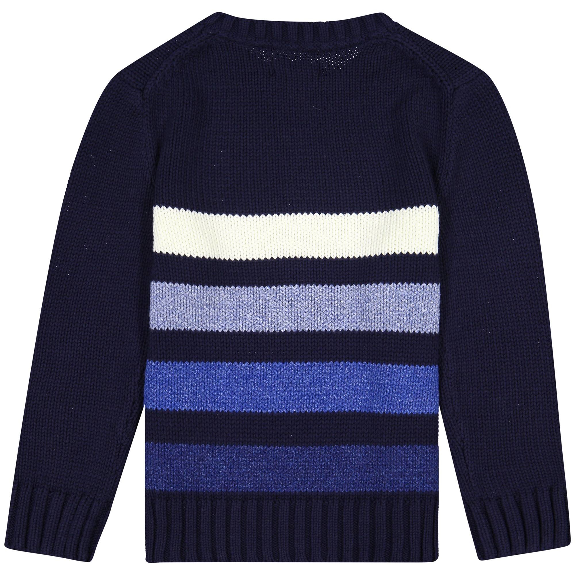 Ralph Lauren Boys Gradient Striped Sweater in Dark Blue â BAMBINIFASHION.COM