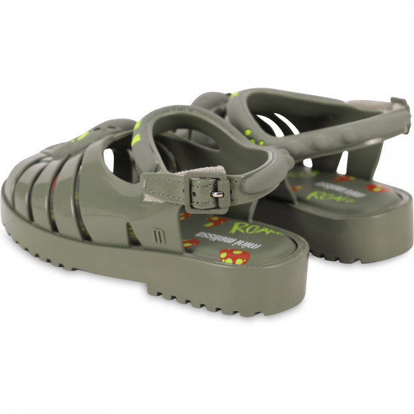 Dino Rubber Sandals in Khaki Green