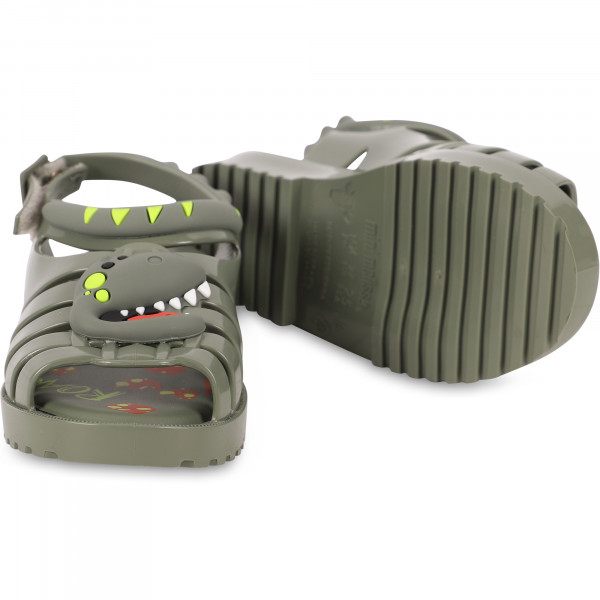 Dino Rubber Sandals in Khaki Green