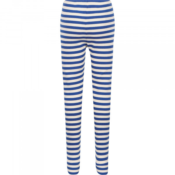 Logo Striped Leggings in Blue and White