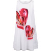 Heart Logo Tulle Dress in White