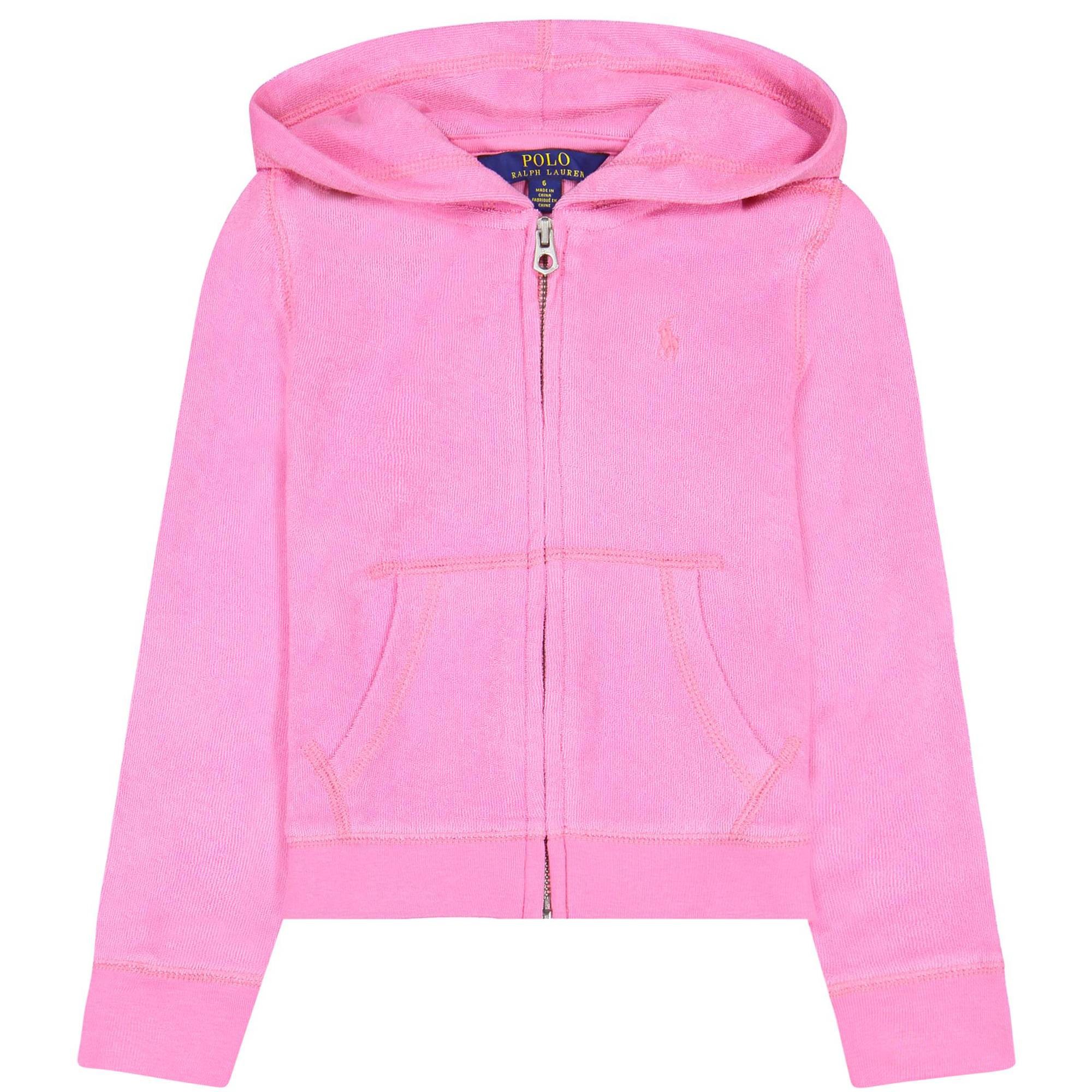 Ralph Lauren Girls Logo Pink Hoodie —