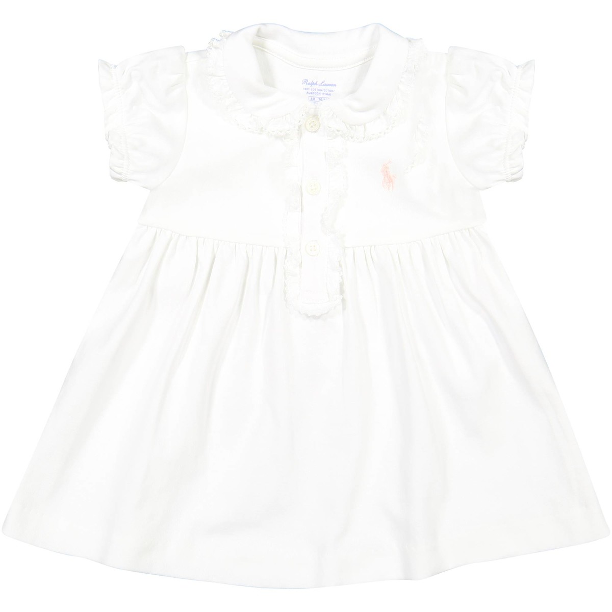 Ralph Lauren Baby Dress in White with Princess Sleeves —