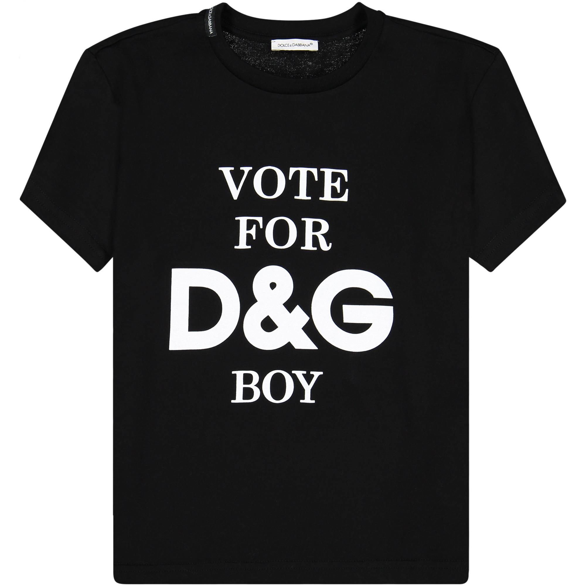 Dolce & Gabbana Vote for D&G Boy' TShirt in Black