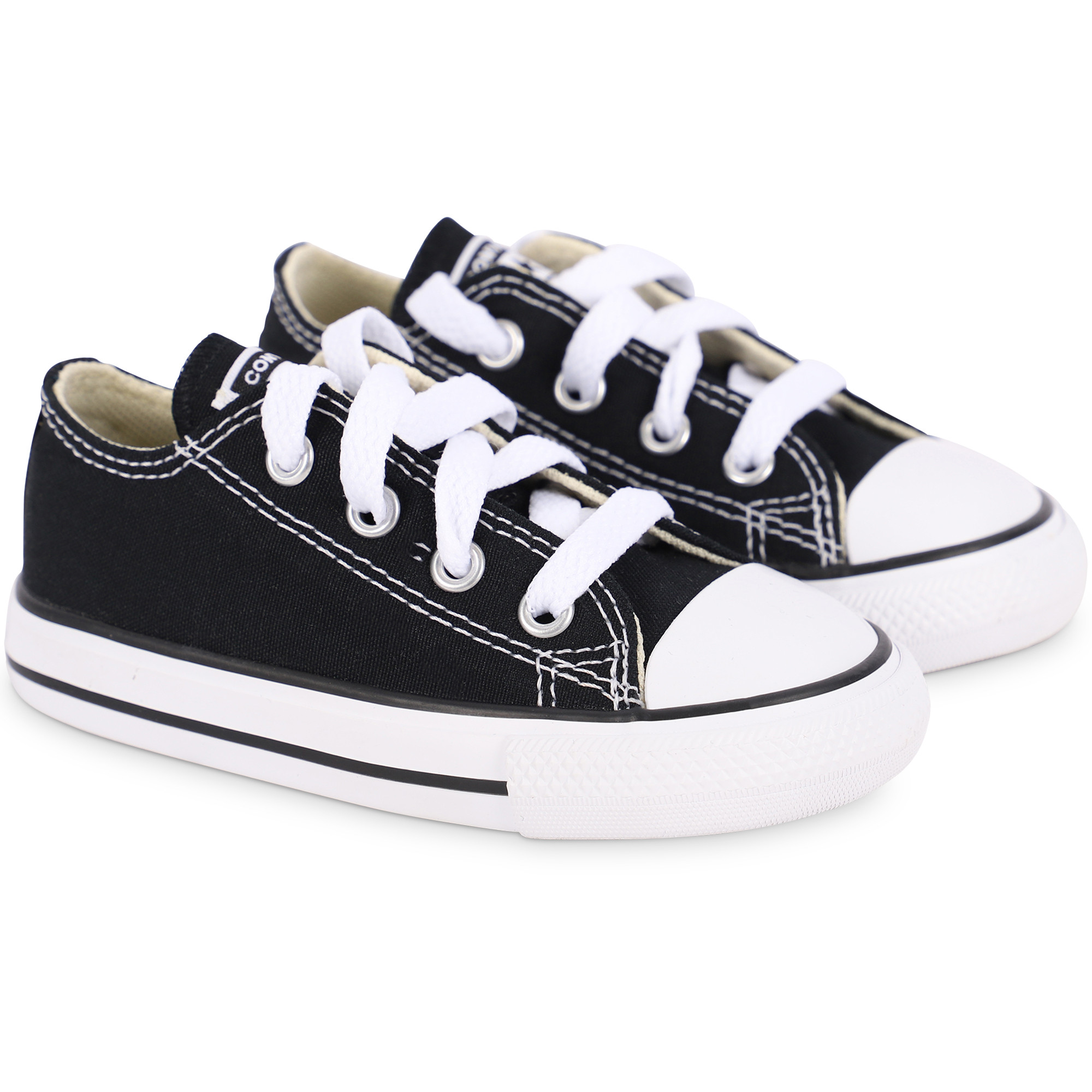 Converse Logo Lace-Up Sneakers in Black — BAMBINIFASHION.COM