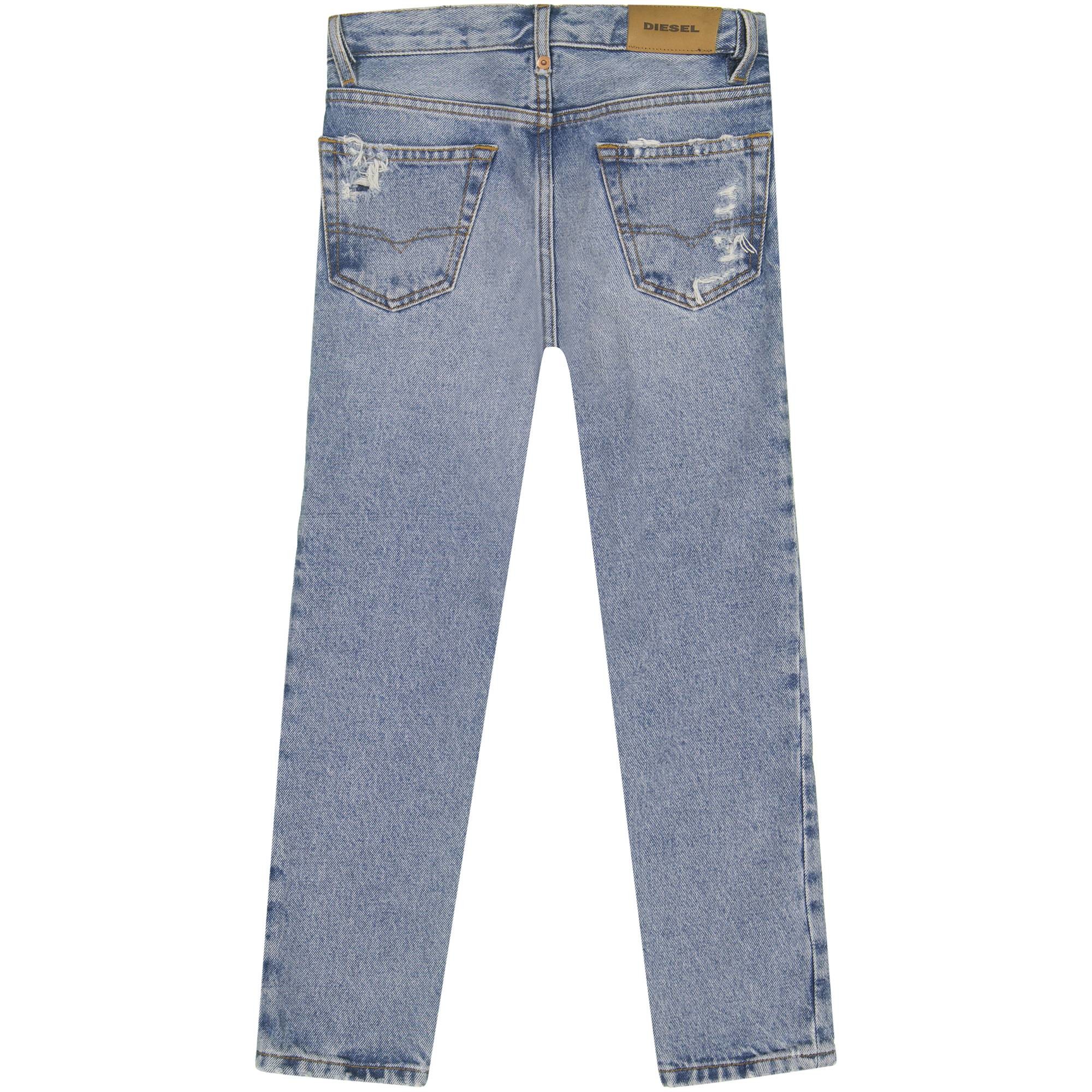 Diesel Boys Regular Fit Ripped Jeans —