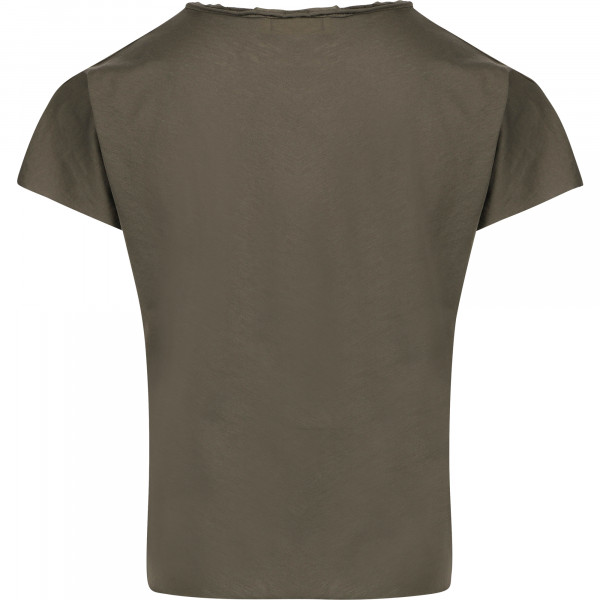 Monochrome Asymmetrical Design T-Shirt in Brown