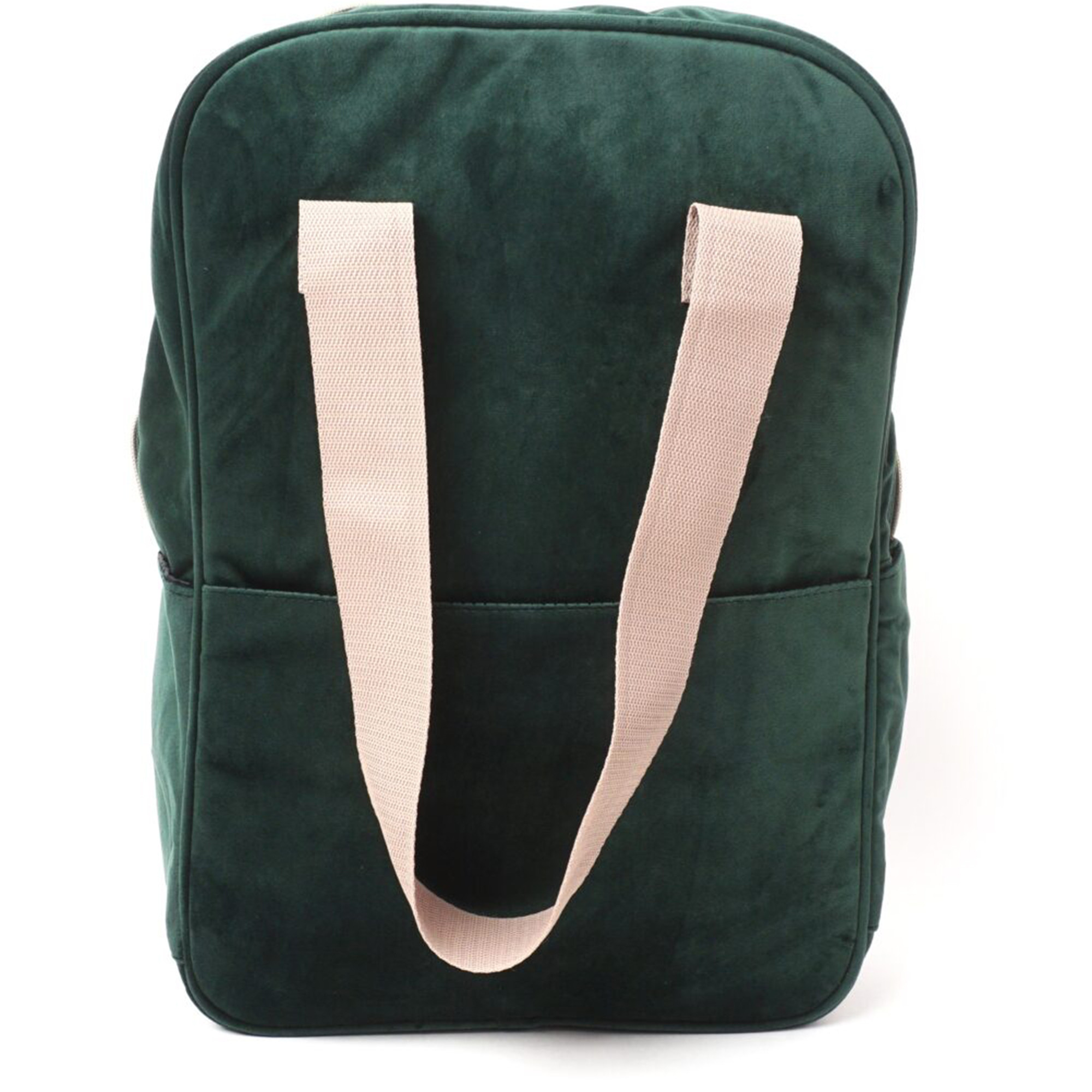 Betty's Home Velvet Backpack in Emerald Green —
